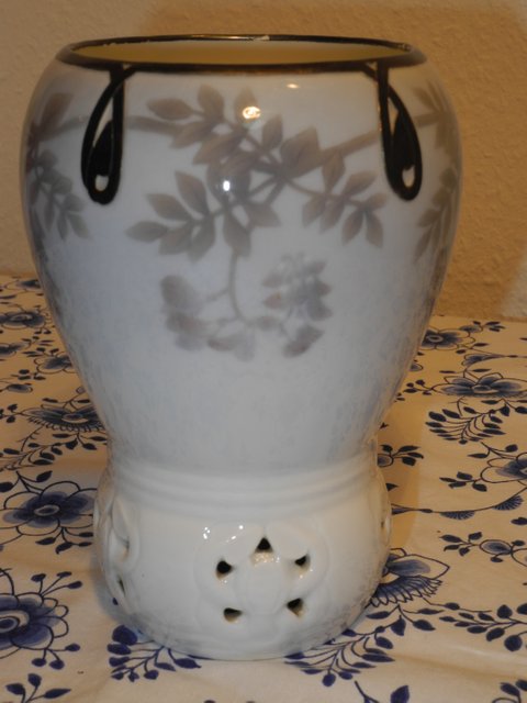 Floral vase with silver mount