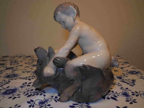 Faun with bear wrestling