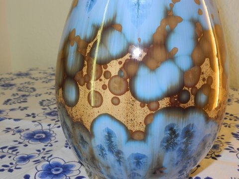 Vase lamp body crystallin glaze